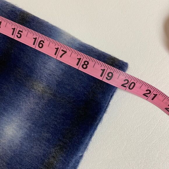 Catherine Malandrino Skirt Blue Wool Blend Brushed Plaid Tartan Size - 8 - Picture 12 of 14